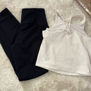 Small work out set Tank Top and Black Leggings Set
